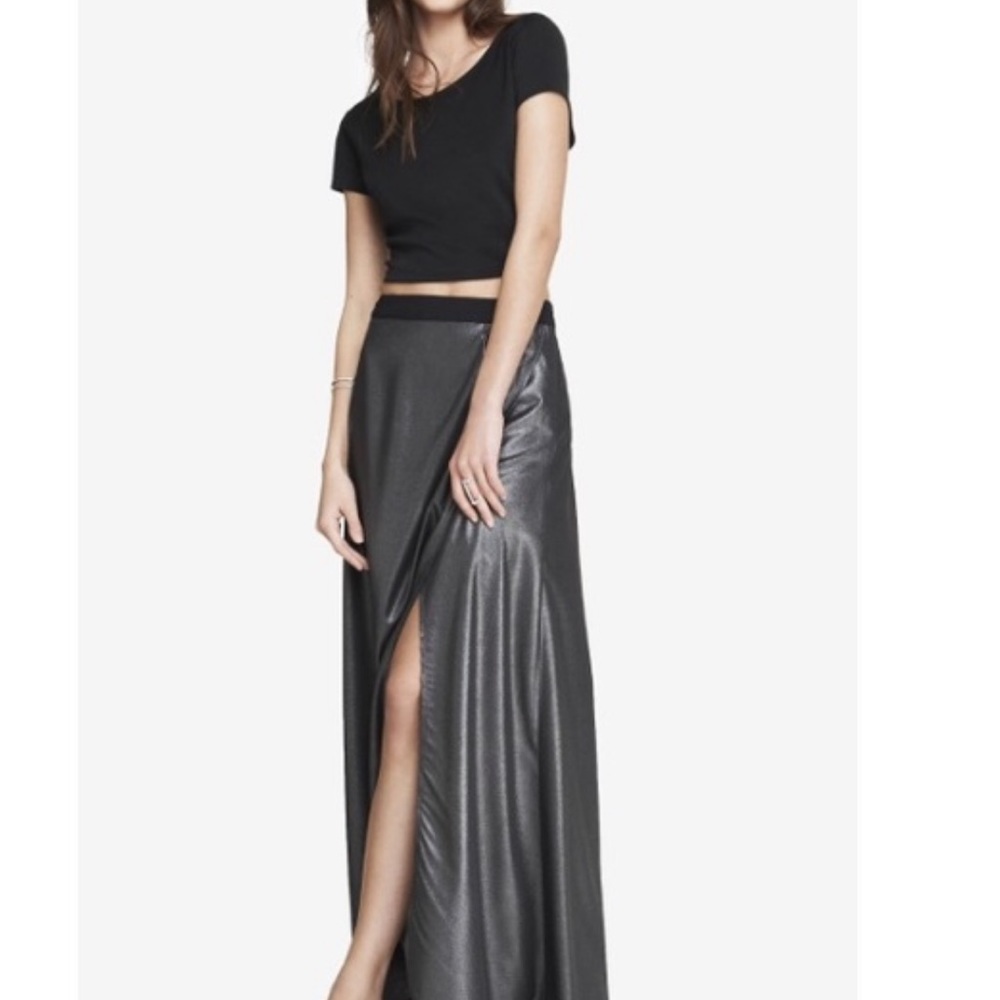 Metallic maxi skirt